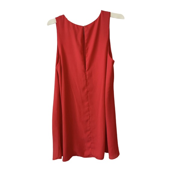 Sans Souci Dress Bright Coral Sleeveless A-Line Chiffon Flowy Size Medium - Picture 4 of 5